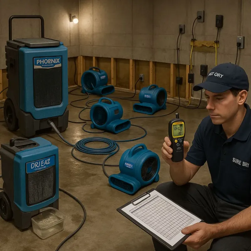 Structural Drying and Dehumidification process in Winona Lake, IN